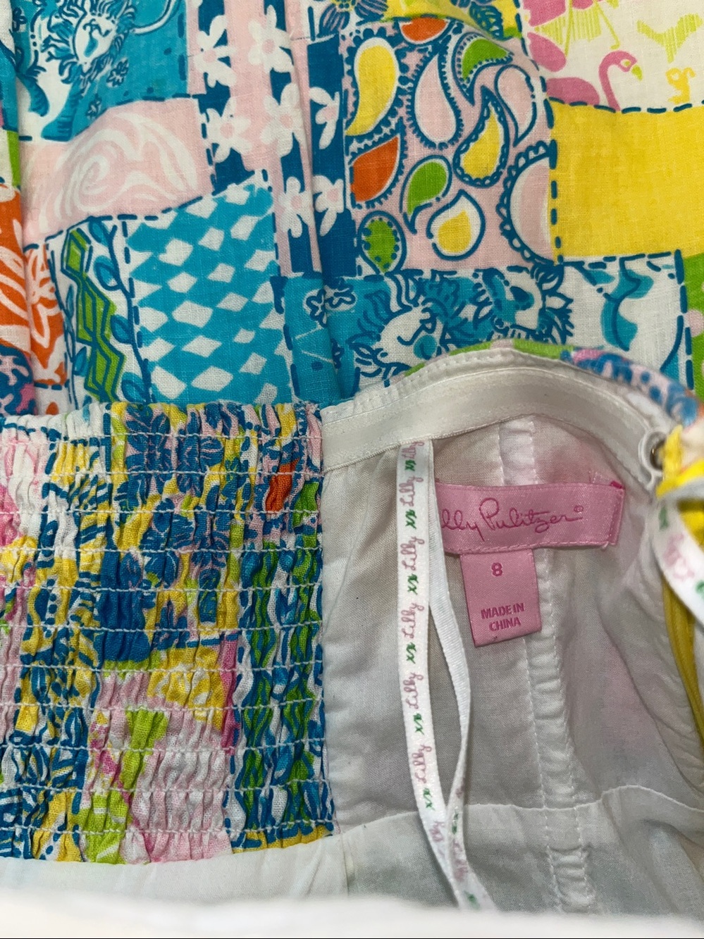 Lilly Pulitzer LOCO Pink Patchwork Bustier Sundress BOLD FUNKY FUN - Picture 4 of 4
